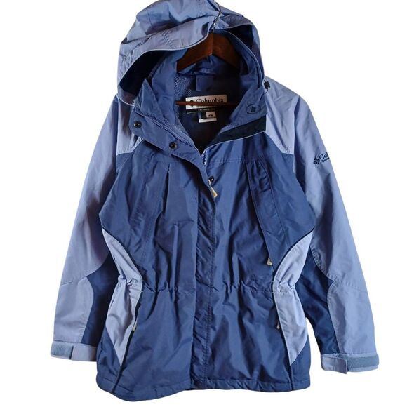 Columbia Women's Core Interchange Hooded Full Zip Colorblock Purple Jacket Sz M - Picture 1 of 15